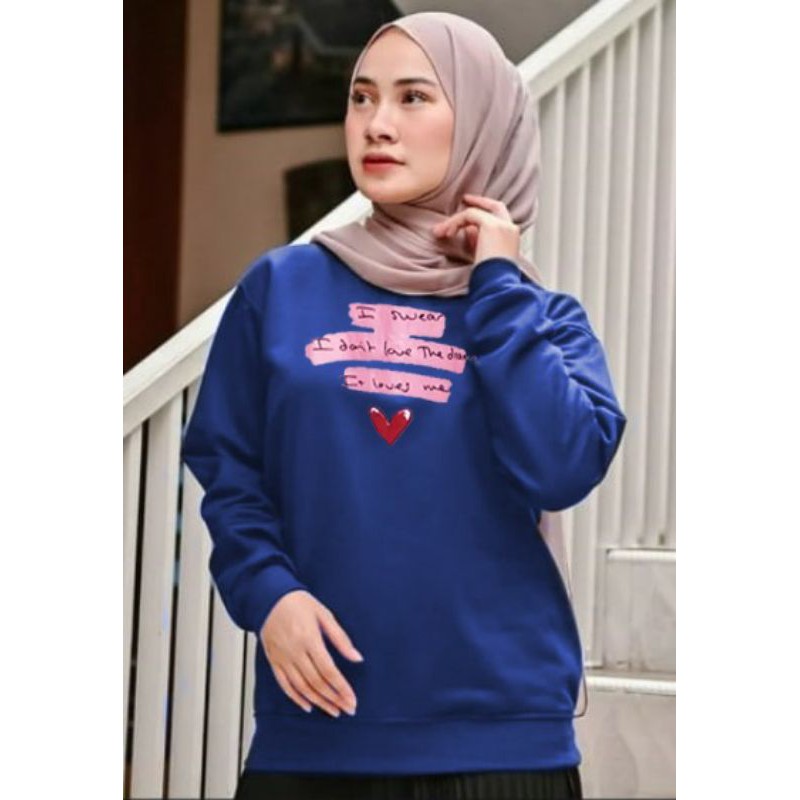 Kaos Lengan Panjang LOVE / Kaos Sweatshirt / Atasan Wanita / Atasan Wanita Lengan Panjang