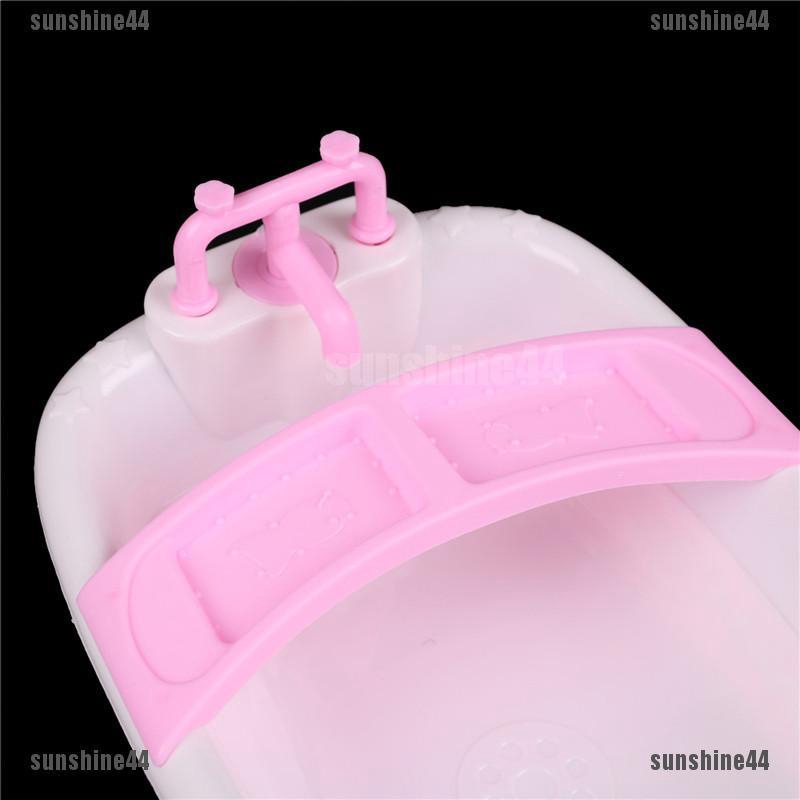 Bathtub / Bak Mandi Bahan Plastik Untuk Furnitur Kamar Mandi Boneka Barbie Ukuran 1 / 6