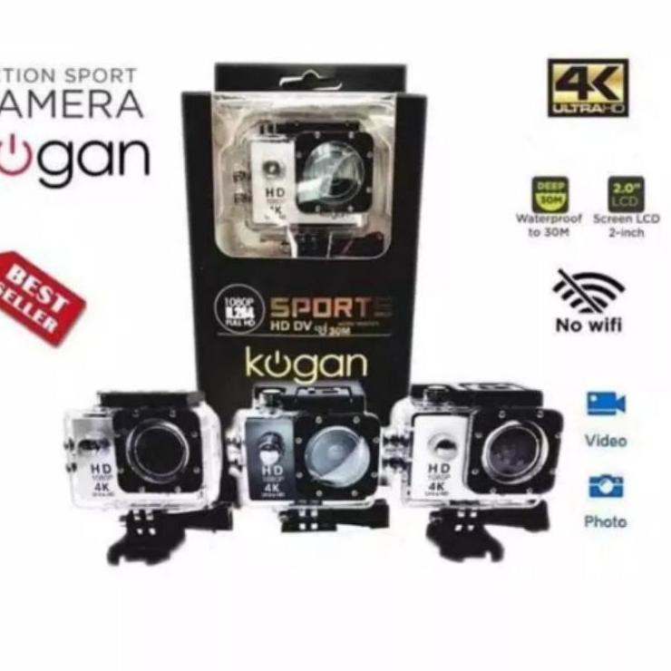 Recomended.. SATU SET  KAMERA SPORT CAM Kogan WATER RESIST / VLOG YOUTUBE GAMING SPORT ULTRA HD 1080