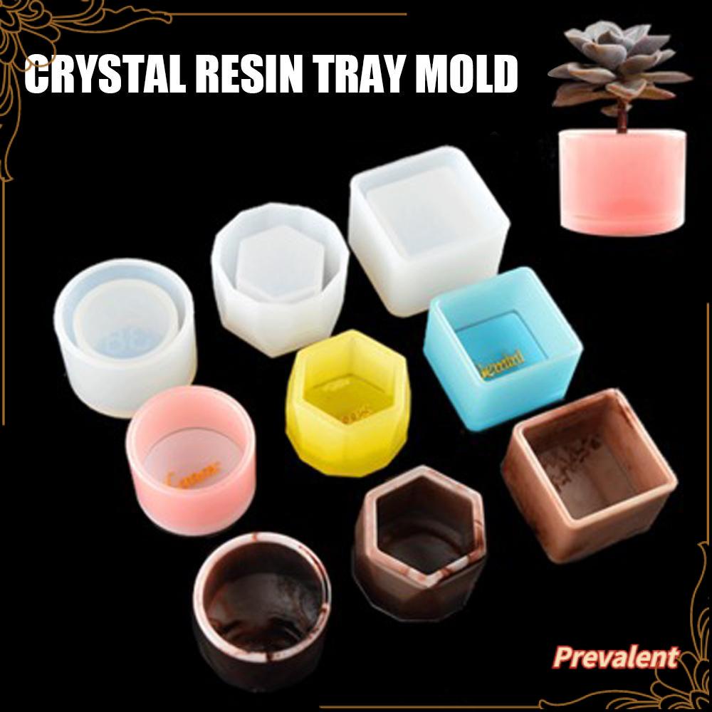 3pcs / set Cetakan Resin Kristal Untuk Membuat Perhiasan Pot Bunga Sukulen