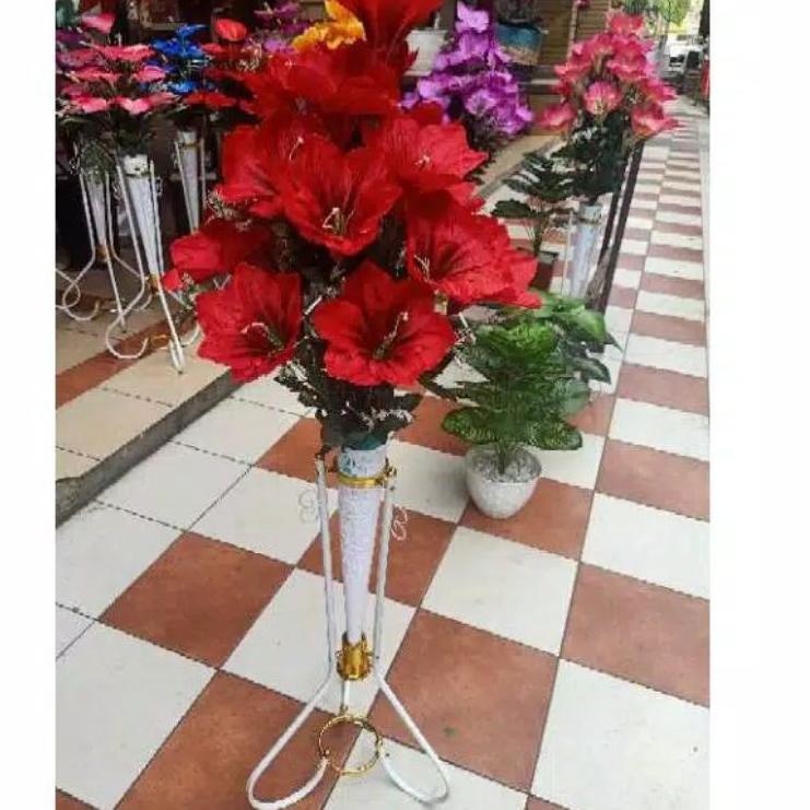 Murah Irit cod✓ 1 SET BUNGA LILY ANTURIUM JUMBO BUNGA HIAS ARTIFICIAL DEKORASI SHABY