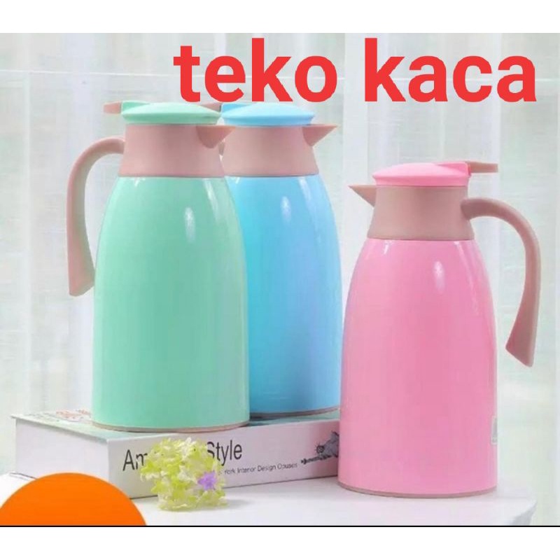 teko termos kaca warna