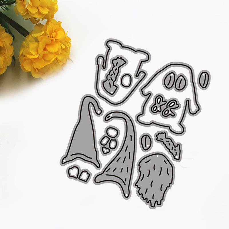 Zzz Cetakan Stensil Cutting Dies Motif Gnome Natal Bahan Metal Untuk Scrapbook / Craft DIY