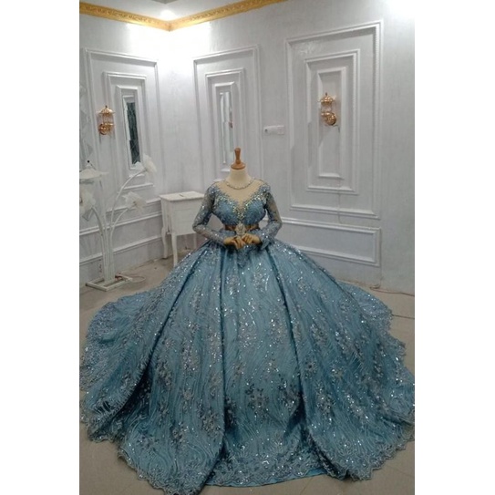 gaun Barbie blue ice