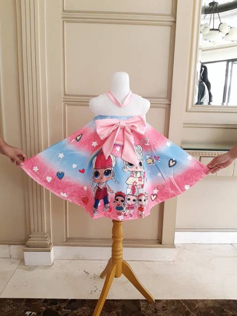 81094 LOL RIBBON STAR YELLOW / DRESS LOL SURPRISE ANAK LUCU IMPORT KOREA KUNING PINK BIRU MURAH