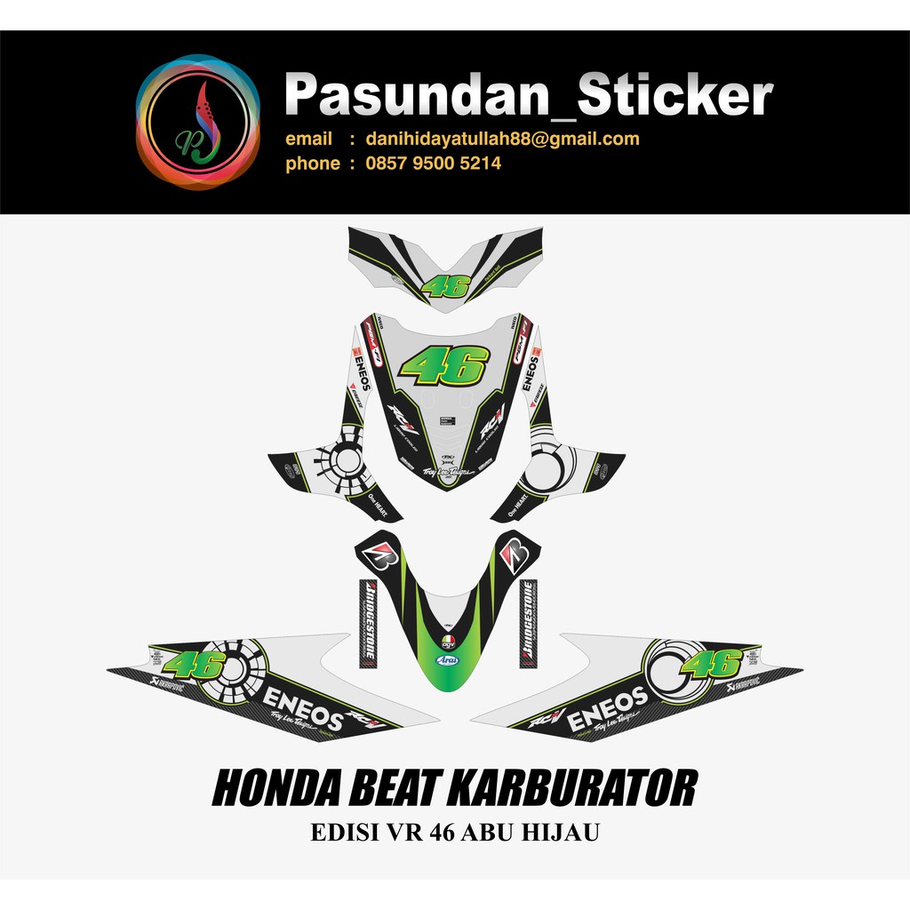 HONDA BEAT KARBURATOR EDISI VR 46 ABU HIJAU