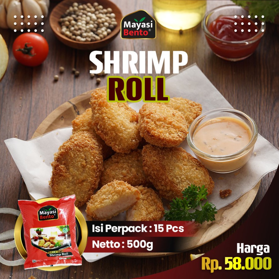 

Mayasi Bento Shrimp Roll Premium Frozen Food Isi 15/500gram | Makanan Beku Isi Udang Giling Bento