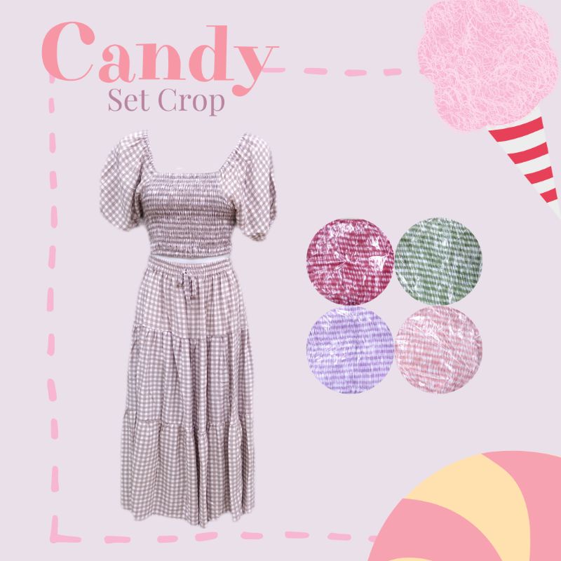 Atasan Crop Rok Setelan