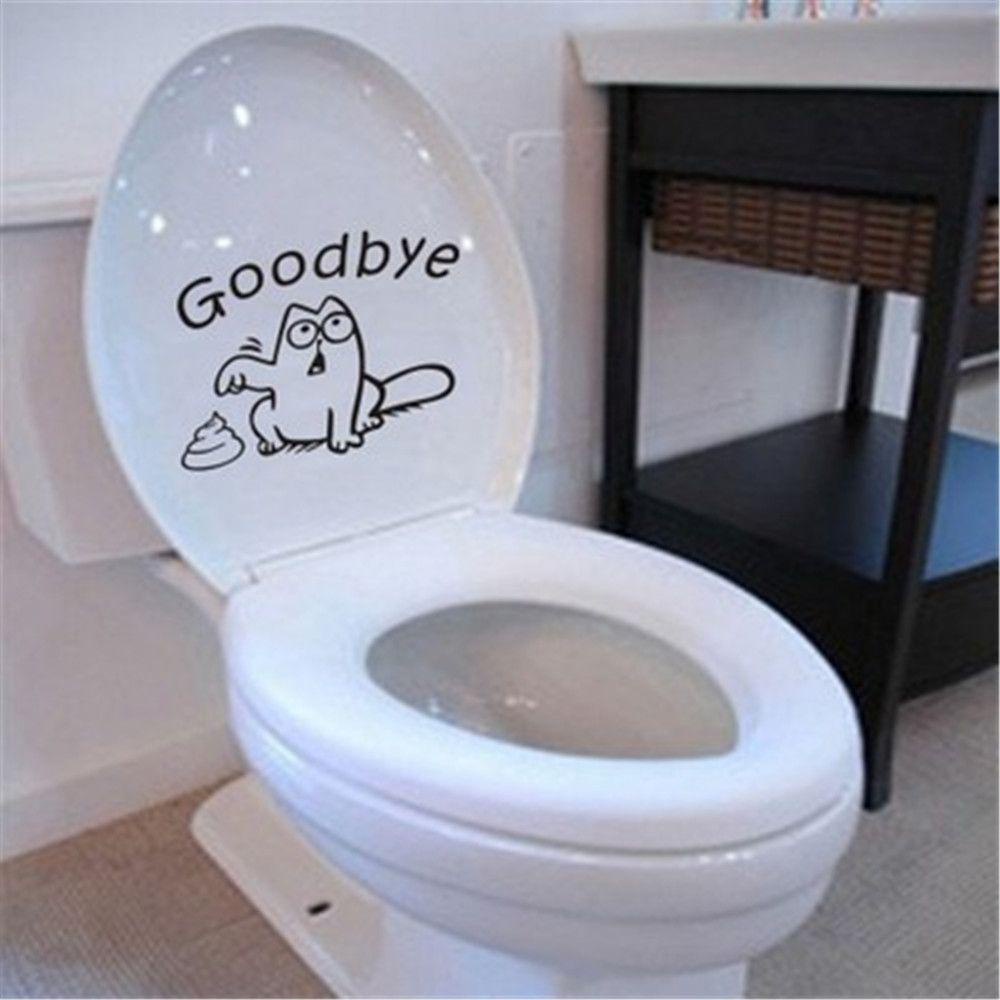 Preva Toilet Seat Stiker Toilet DIY Kamar Mandi Kartun Dinding Decal