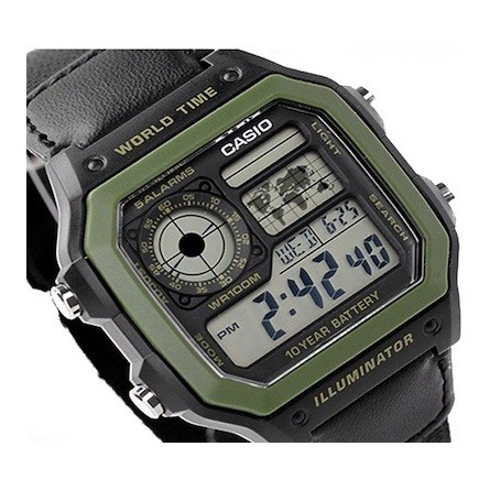 Casio Original AE-1200WHB-1B / AE1200WHB-1B Jam Tangan Pria - Digital - Canvas - Hitam