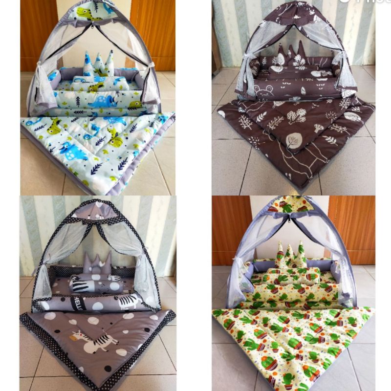 1 Set Kasur Kelambu Bayi Model Tenda Ukuran Besar Kelambu Bisa Di Lepas Gratis Tas Mika