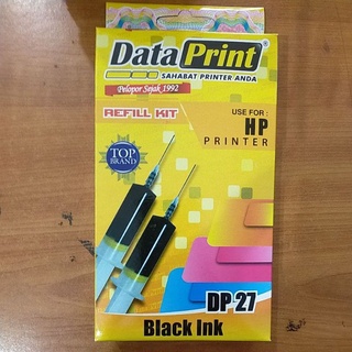 Tinta suntik Data Print HP Hitam DP 27 ( Refill Kit) Free Bubble Wrap + Dus
