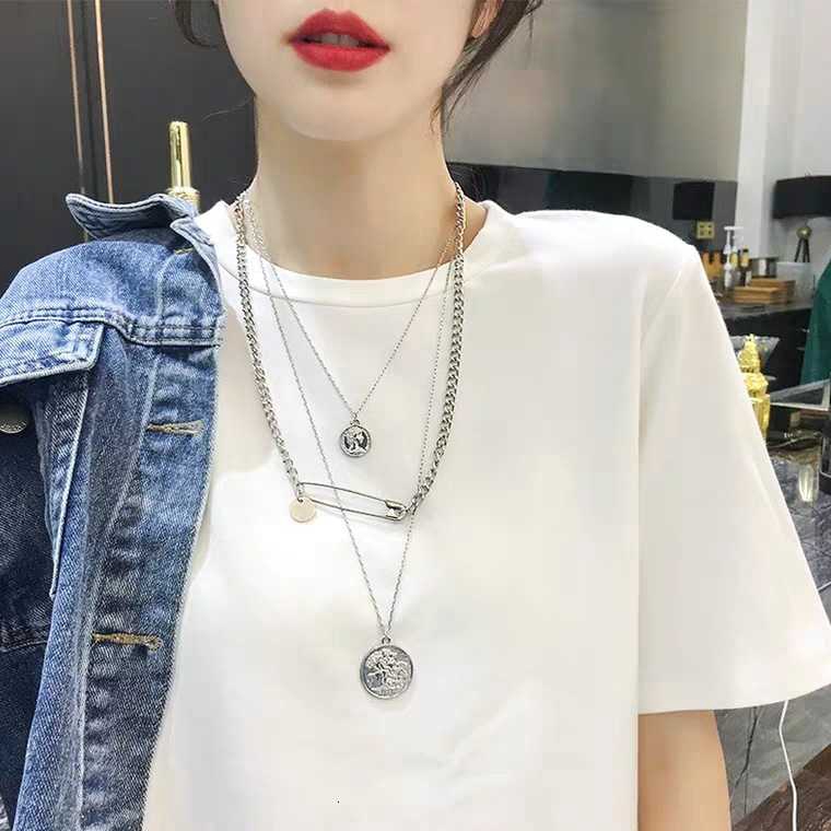 19017 Necklace Head Pendant Chop Multilayer Long Fashion Versatile Trend