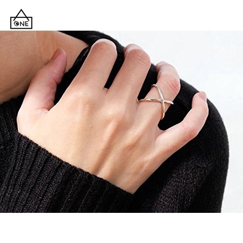 COD❤Silang Cincin Wanita Paduan Aluminium Berongga Tiga Dimensi Anak Perempuan Fashion Cincin A one