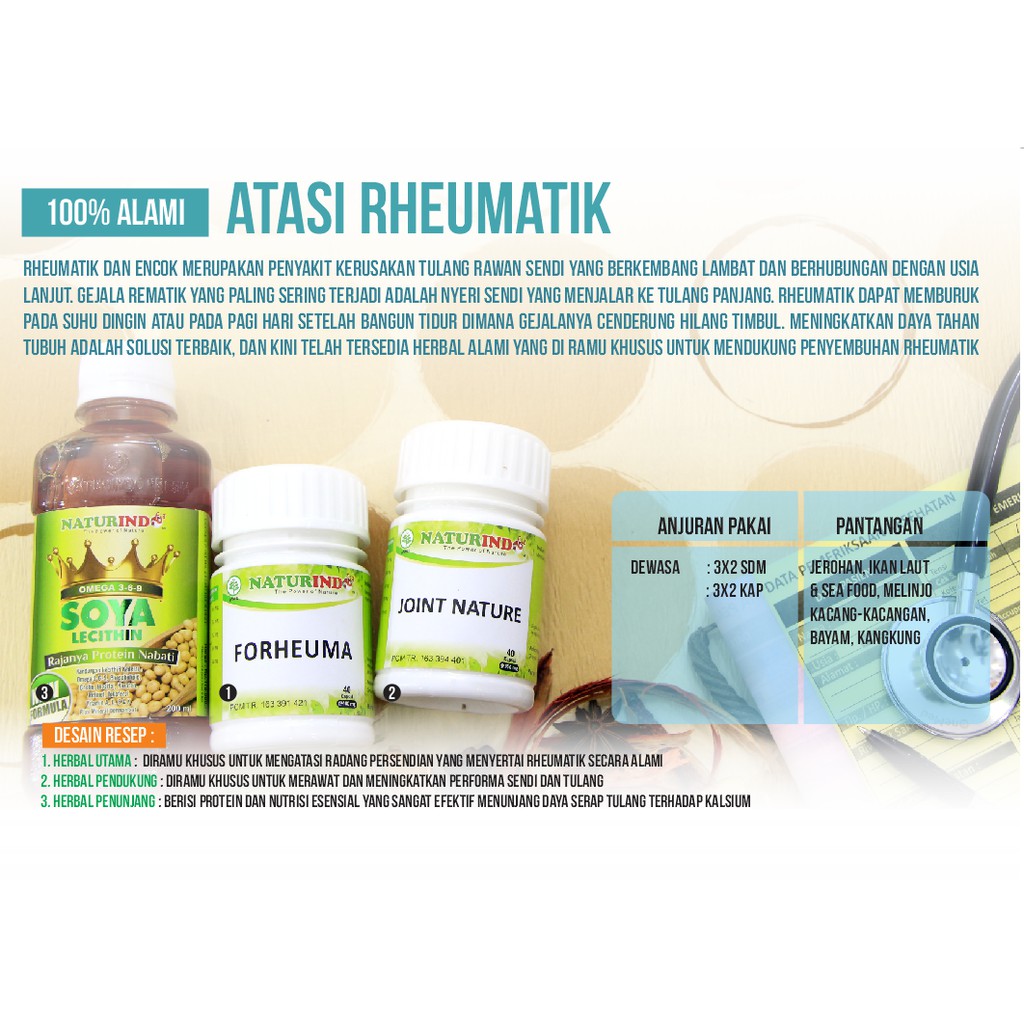 

Paket Obat Herbal Rheumatik Naturindo