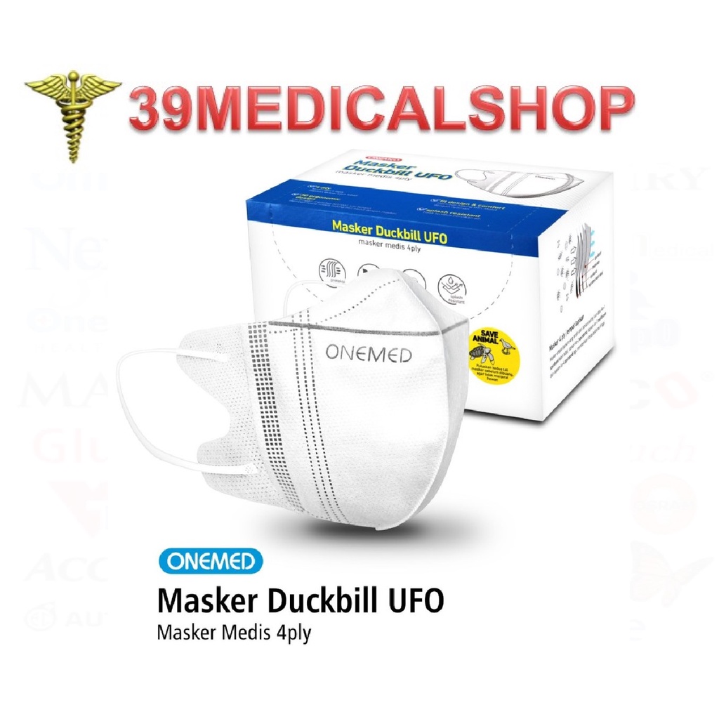 MASKER MEDIS UFO DUCKBILL DEWASA  4PLY BOX ISI 30 PCS