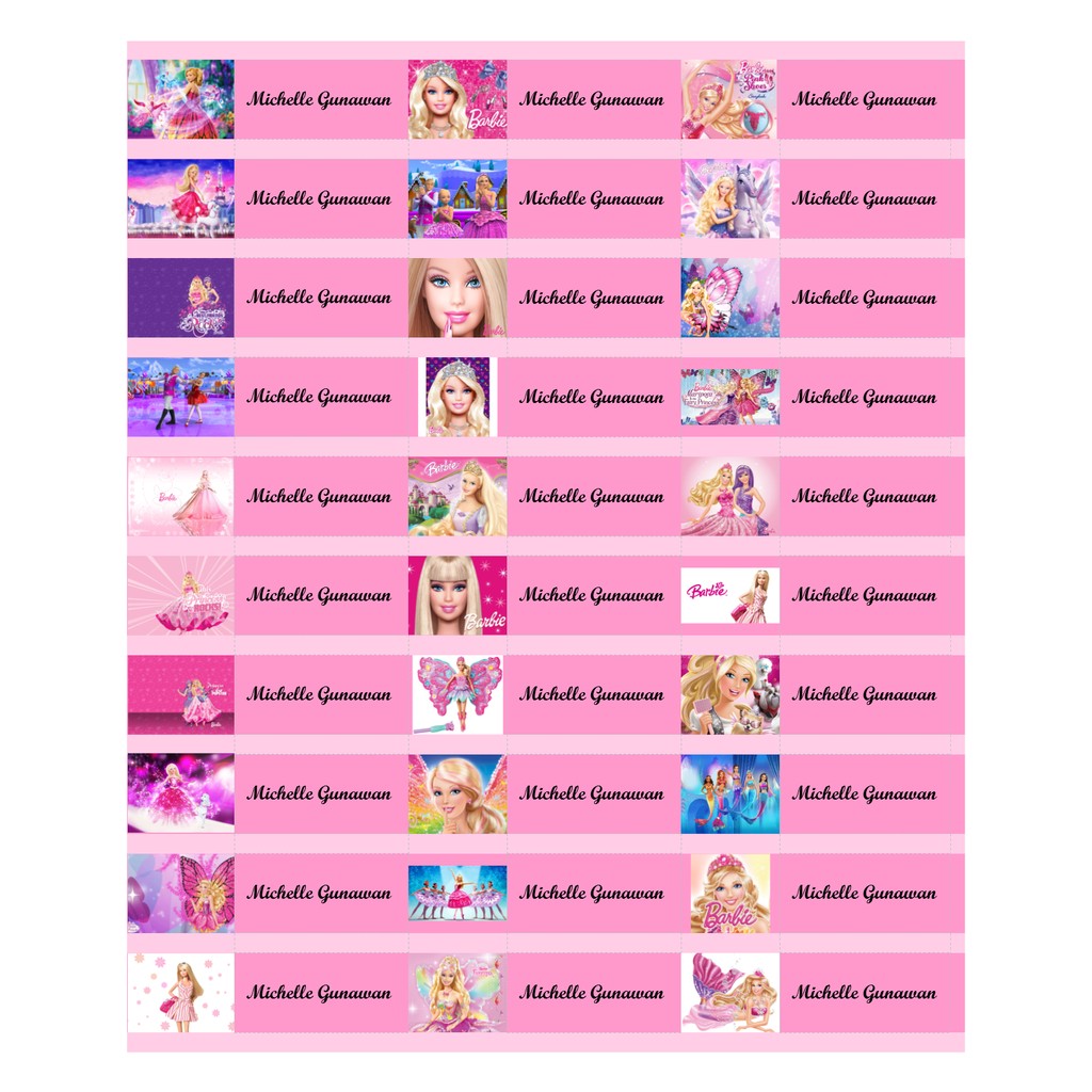 

Barbie - Sticker Label Nama Karakter