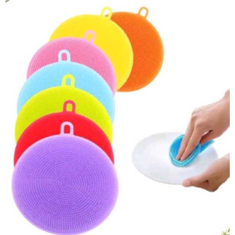 Spons silikon cuci piring bulat anti kuman bakteri