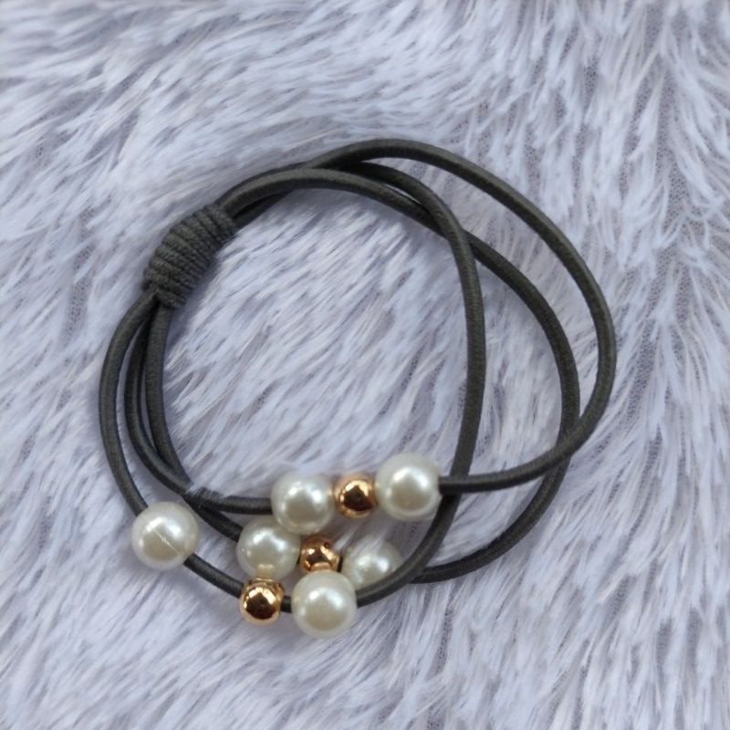 (IRM) Ikat Rambut Ala Korea Import 1966 Ikat Rambut Korea Ikat Rambut Pendek Ikat Rambut Lucu-ABU TUA