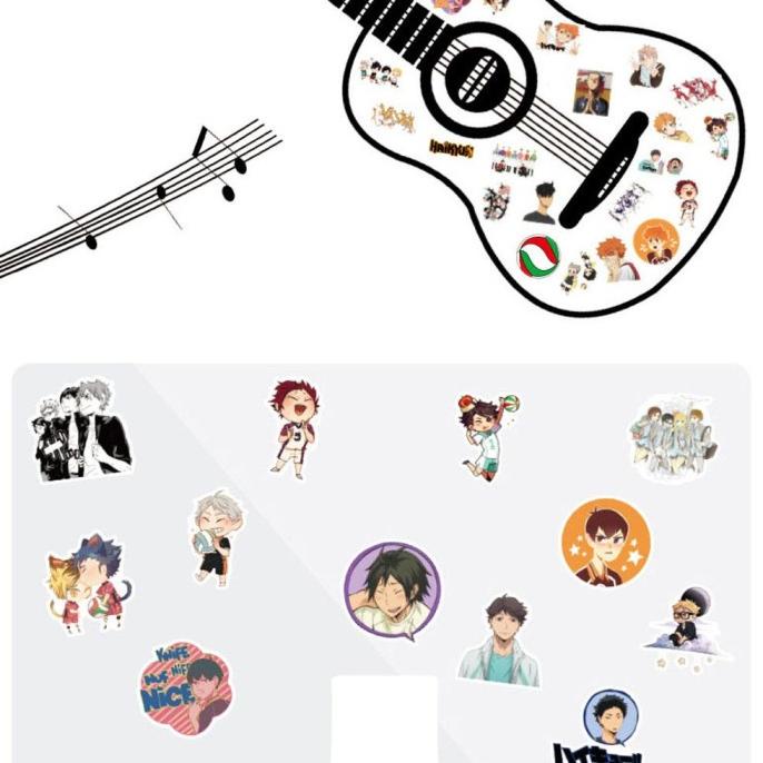 

50 Pcs Stiker Label Graffi Kun Haik Untuk Alat Tulis Sekolah Kor