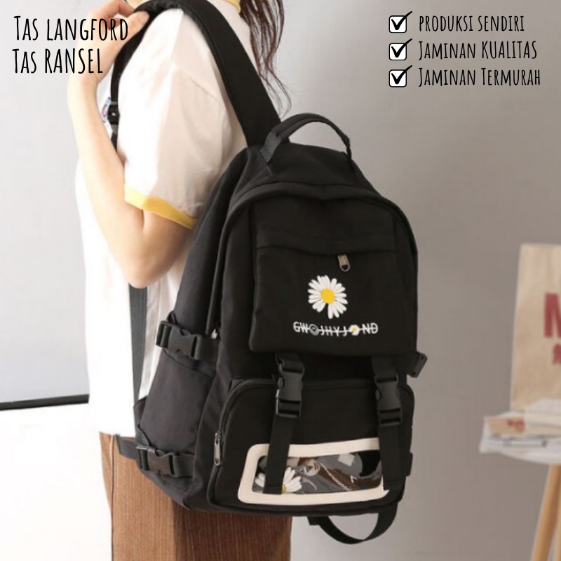 Tas Ransel Wanita - Tas Sekolah Remaja Dewasa Kekinian Model Terbaru Fashion Multifungsi Stylish Korea Backpack Punggung Bahu Bagus Besar Import Lokal Original Perempuan Cewek