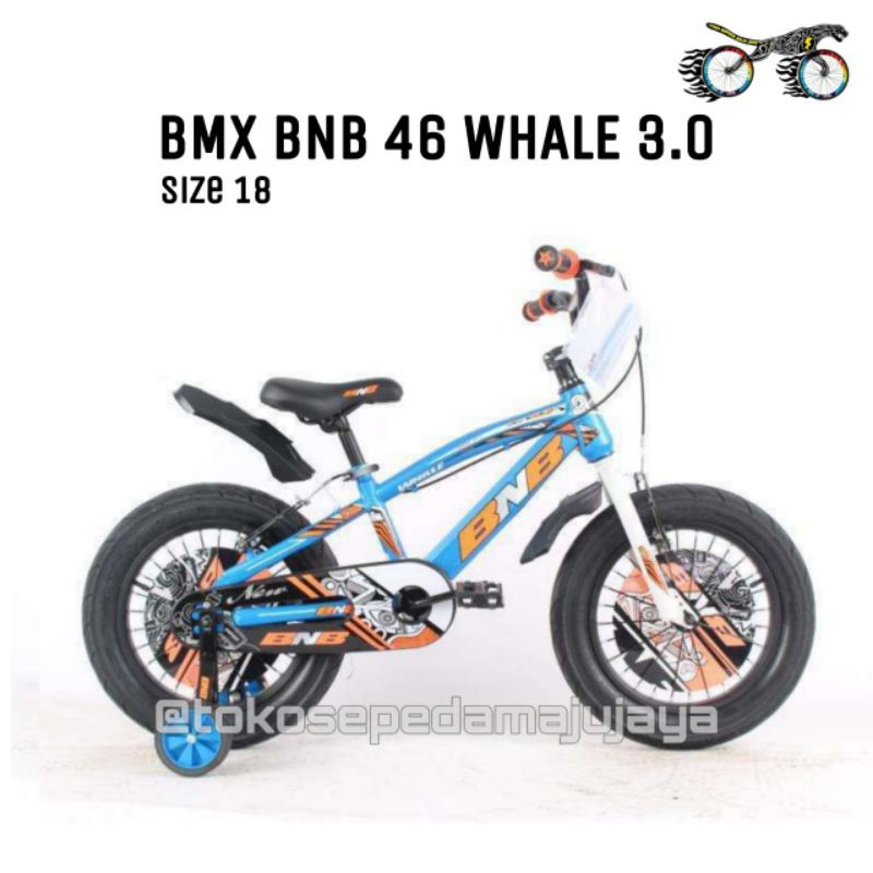 Sepeda Anak BMX BNB Whale 3.0 Ukuran 18 Inch Sepeda Anak Laki Laki Usia 7-10 Tahun