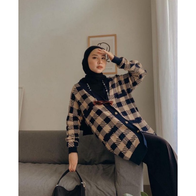 Chess Knit Cardigan Premium Knit Cardigan by haideeorlin haideeorlin.daily