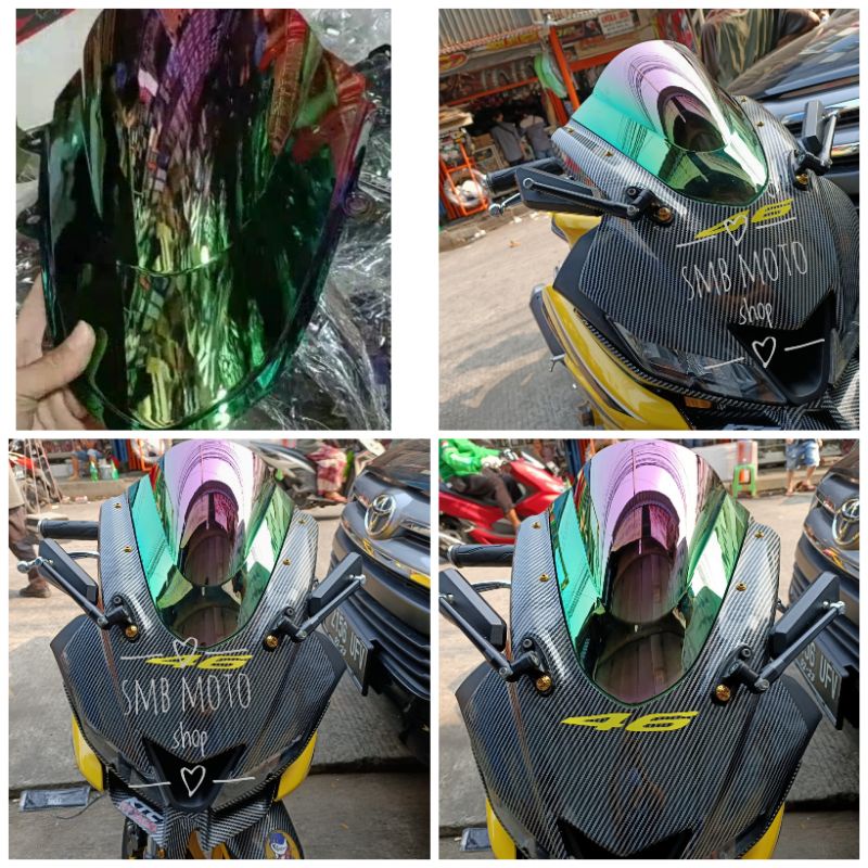 WINDSHIELD VISOR PELANGI YAMAHA R15V3 KACA DEPAN R15 V3 RAINBOW