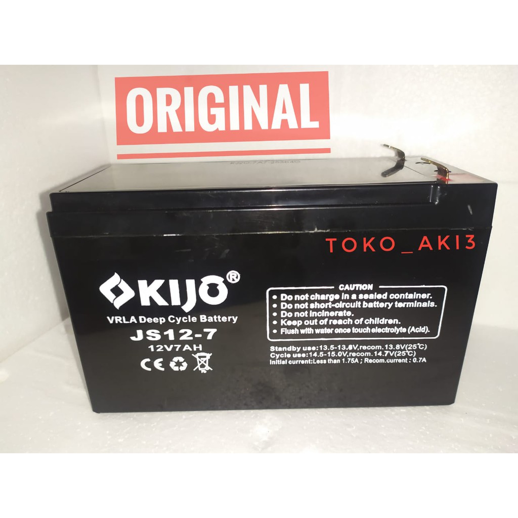 Aki Kering UPS & MOBIL MAINAN MOTOR MAINAN SPRAYER VRLA KIJO 12V 7ah 7.2Ah 7.5Ah 12VOLT