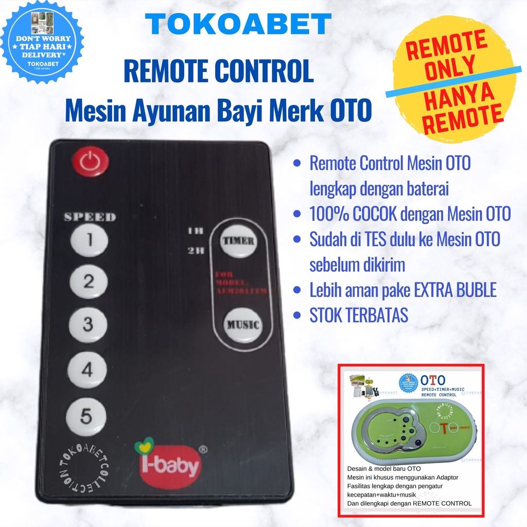 REMOTE CONTROL Mesin Ayunan Bayi Merk OTO sebagai Perlengkapan Tidur Bayi sesuai Kebutuhan Baby TOKOABET