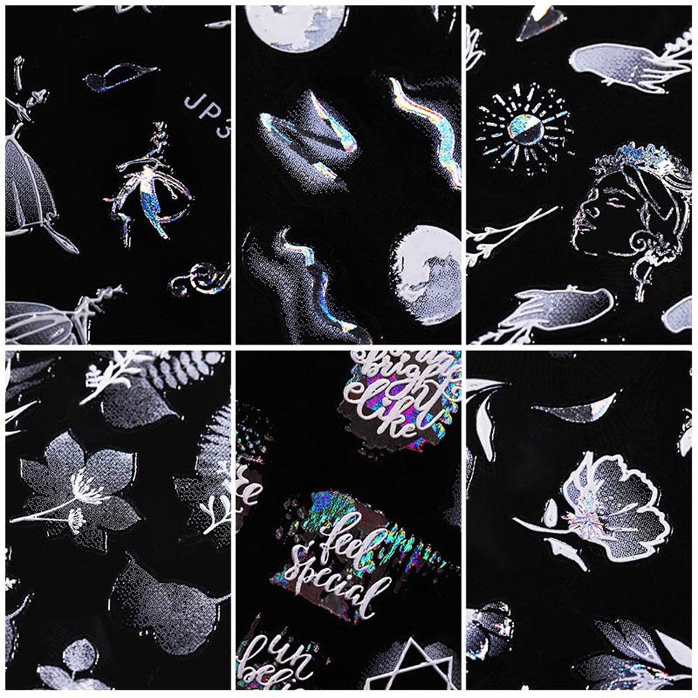 Mxbeauty Stiker Kuku Ukiran 3D Kualitas Tinggi Daun Bunga Ultra Tipis Nail Polish Sticker