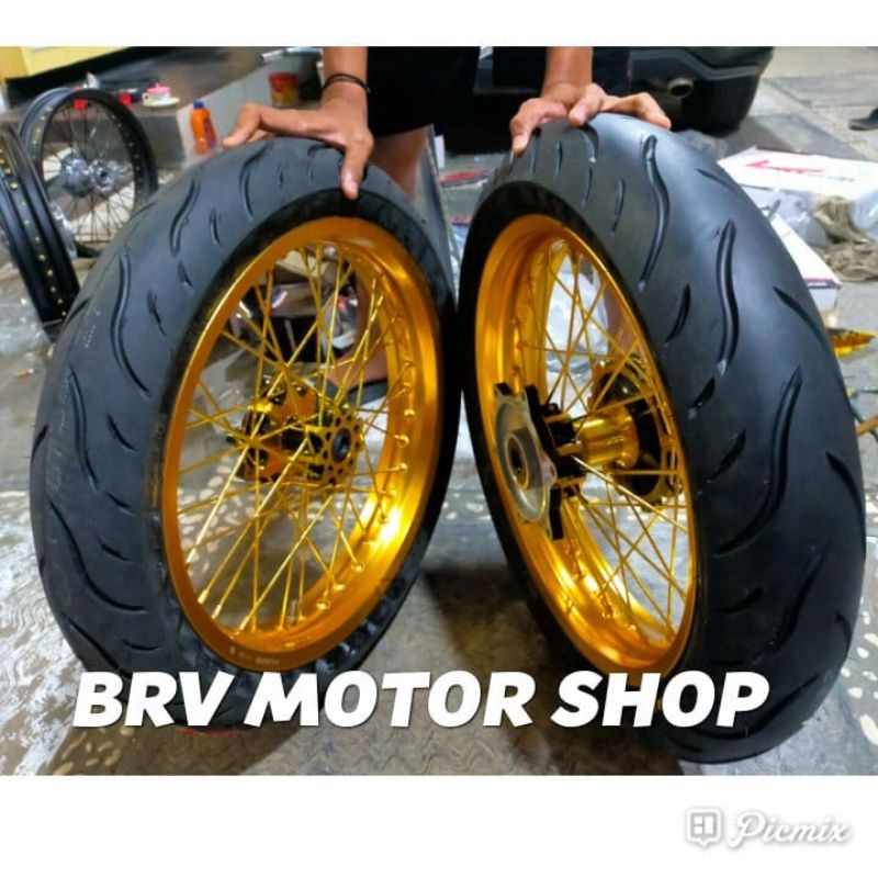 BanSet Honda Crf150L Ukuran 300-350-17 Dan 300+250+17 Tromol Ori Ban Tubles