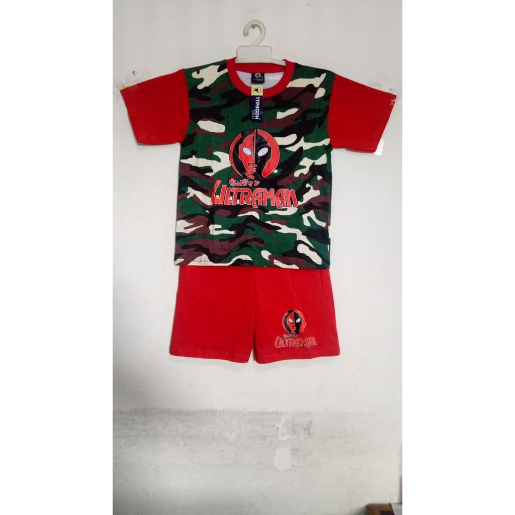 Baju Setelan Anak Laki - Laki Set Celana Motif Ultraman Usia 2 3 4 5 6 7 8 9 10 Tahun