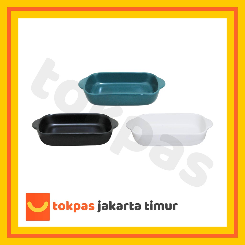 [PREMIUM] Loyang Kaca Tahan Panas Piring Keramik Cleo Baking Plate / Pinggan Saji Persegi Panjang Ba
