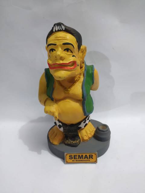 (BISA COD) PAJANGAN MINIATUR WAYANG SEMAR + TEMPAT BOLPOIN 22x9x9 cm BAHAN FIBERGLASS