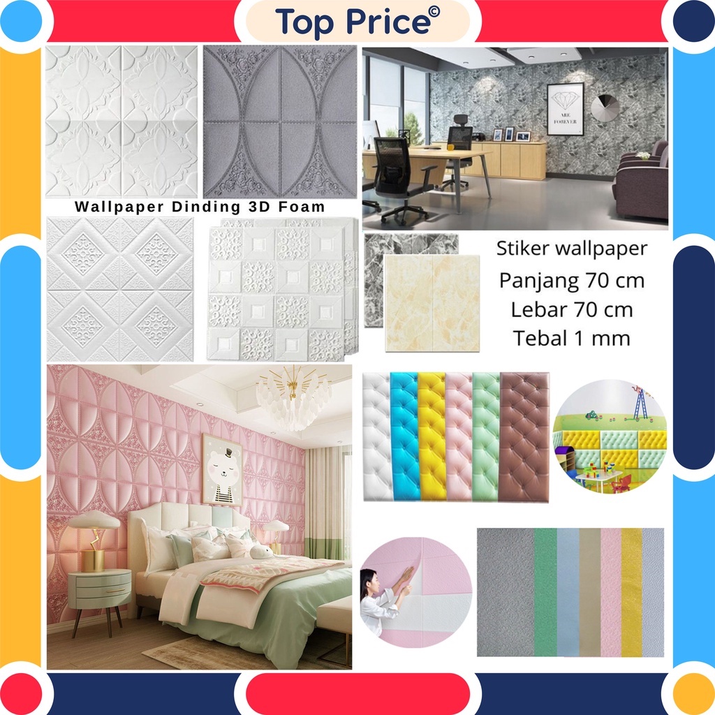 Wallpaper 3D Foam Dekorasi Dinding Kamar Rumah motif Bunga  wallfoam sticker U96 / U137 / U134 / U135 / U136