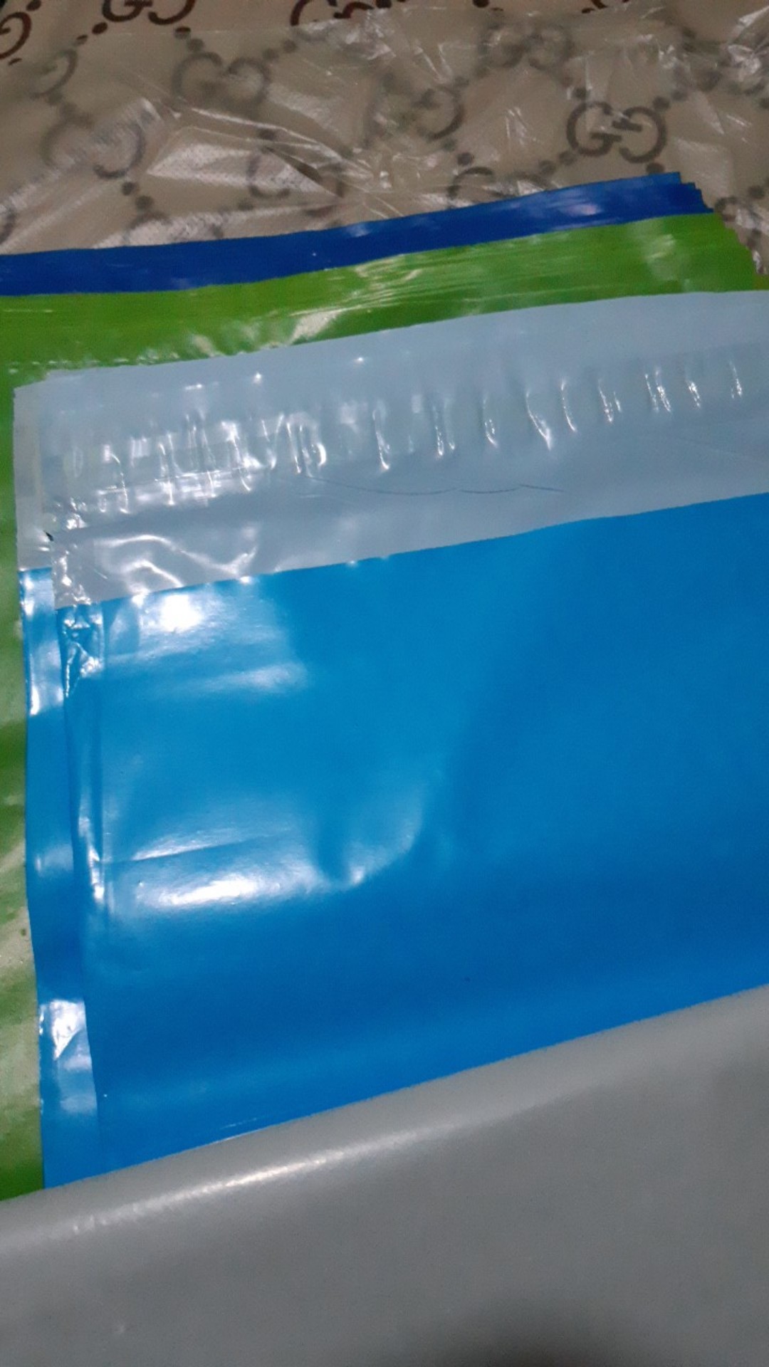 Plastik Packing Polymailer Hitam, Biru Langit, Orange Ukuran 17x30, 20x30, 25x35, 28x42, Dan 35x45