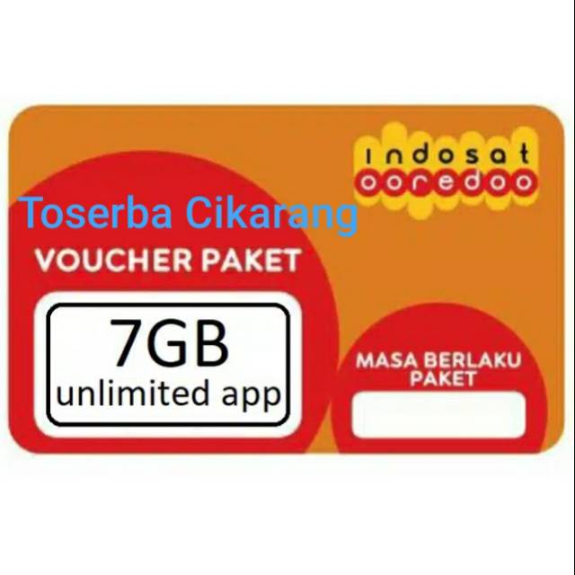 Voucher kuota indosat data 7 gb unlimited youtube sebulan isi ulang kuota murah di toserba cikarang