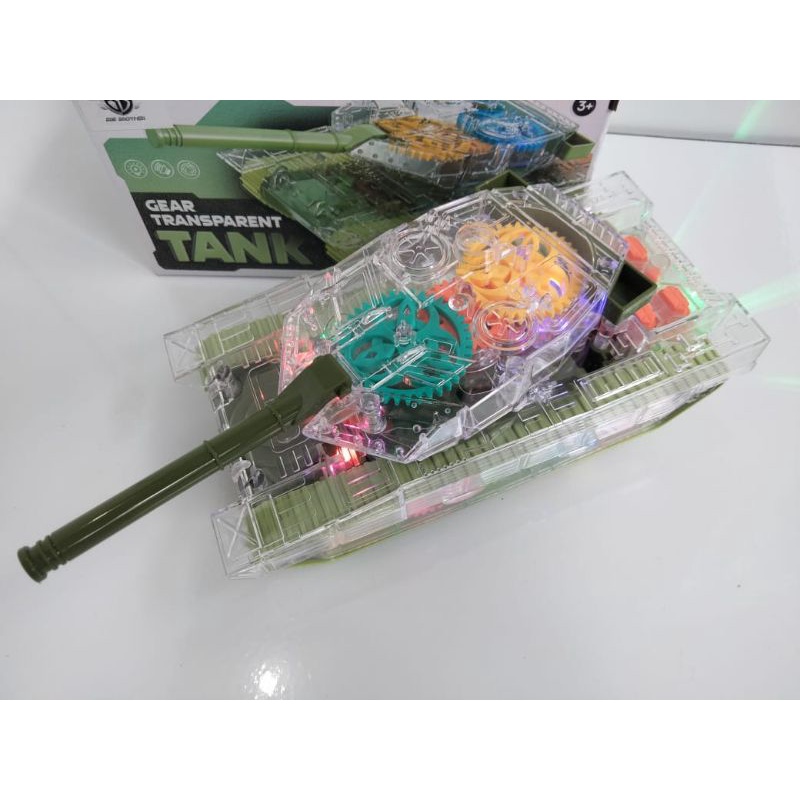 GEAR TRANSPARENT TANK Mainan Mobil Tank Tentara Transparan BRO 1493