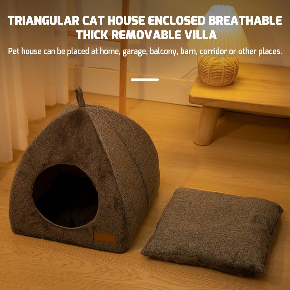 Tempat Tidur Kucing Anjing Kandang Rumah Hangat Pet House Warm Bed Cat Dog Little Mat Tenda Tikar