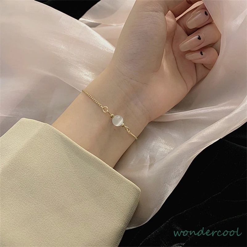 Korea Fashion Sederhana Desain Gelang Serut Ukuran Adjustable Manis Perhiasan Wanita-Won