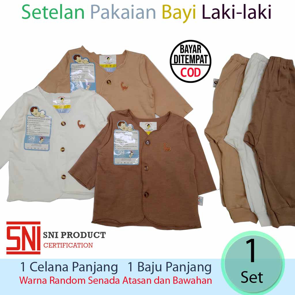 Setelan Panjang Bayi Laki-laki Baju Celana Bayi Baru Lahir Newborn Gift Set Baby Boy Kado BabyHai