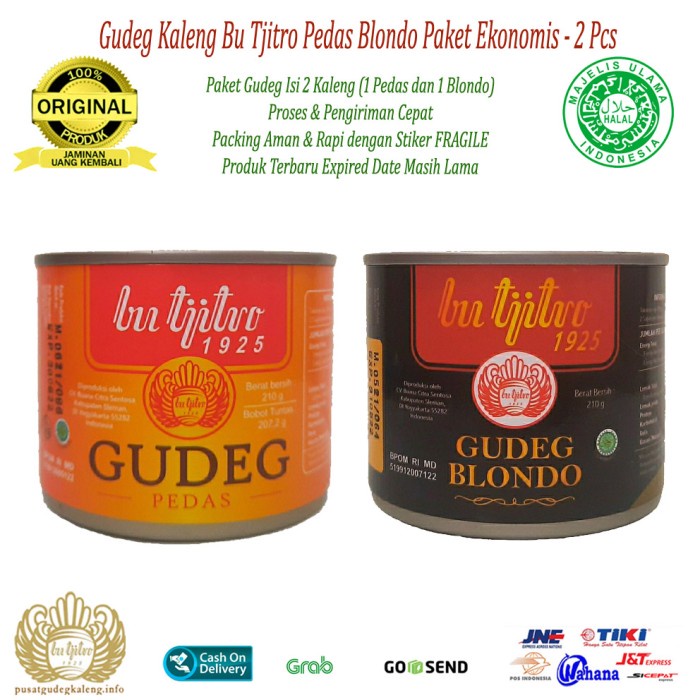 

f0fjhubfe00 Gudeg Kaleng Bu Tjitro Pedas Blondo Paket Ekonomis DsGk