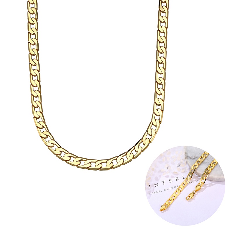 Kalung Rantai Lapis Emas 18K Panjang 50CM Untuk Pria