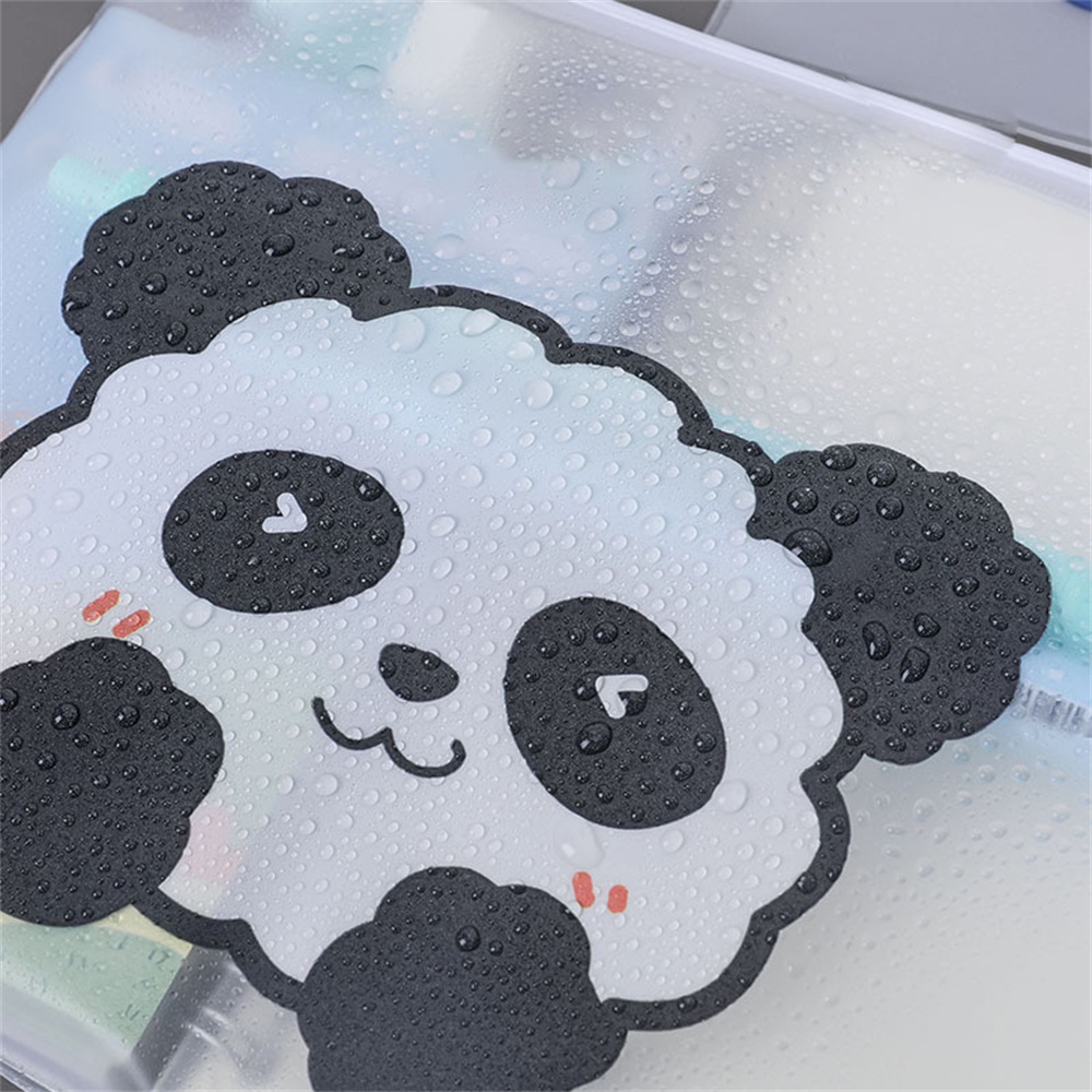 Tas Folder Penyimpanan File Motif Kartun Kelinci panda Bahan PVC Transparan Dengan Resleting