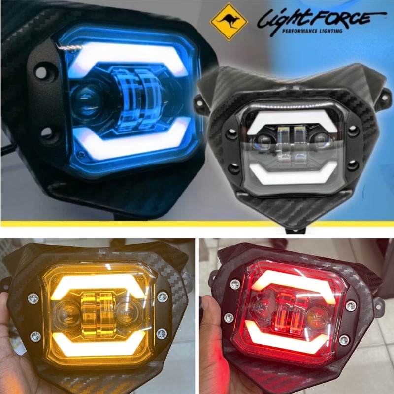 Reflektor LED carbon CRF150 KLX150 WR155 KEDOK LAMPU DEPAN CRF CARBON SET LAMPU