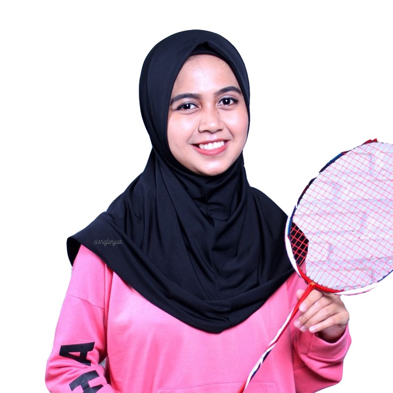 HIJAB SPORT/JILBAB SPORT/KERUDUNG OLAHRAGA/JILBAB INSTAN BERGO NON PED LYANA