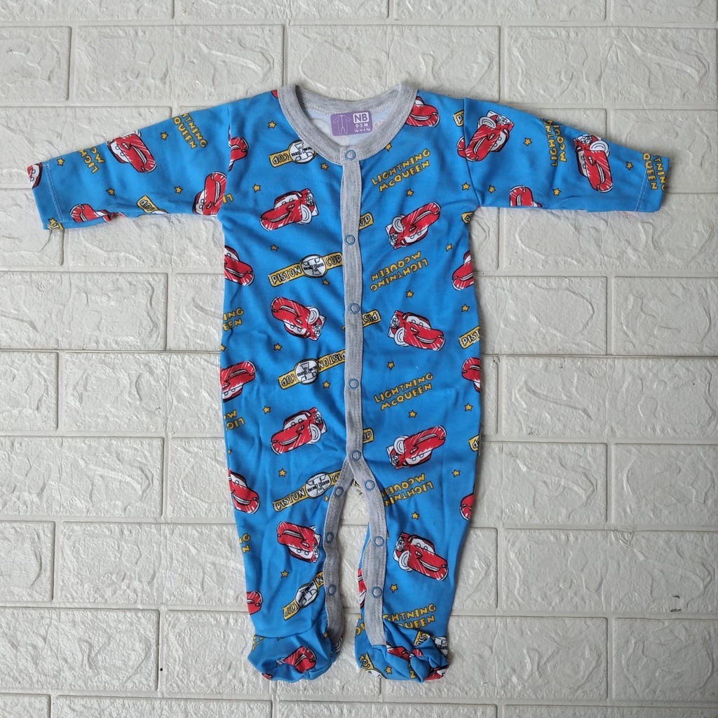 TUTUP Kaki BLUE MCQUEEN size NB Sleepsuit VELVET DREAMWEAR NB S M L BOY &amp; GIRL TERTUTUP sleep suit dream wear new born