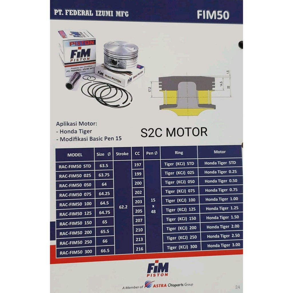 Piston kit FIM Tiger