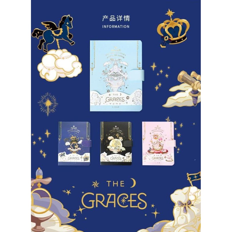 

[[BISA COD]] Buku Tulis Notebook Planner Journal Stationery The Graces - Biru